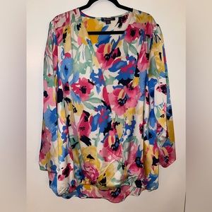 Roaman’s Floral Long Sleeve Blouse